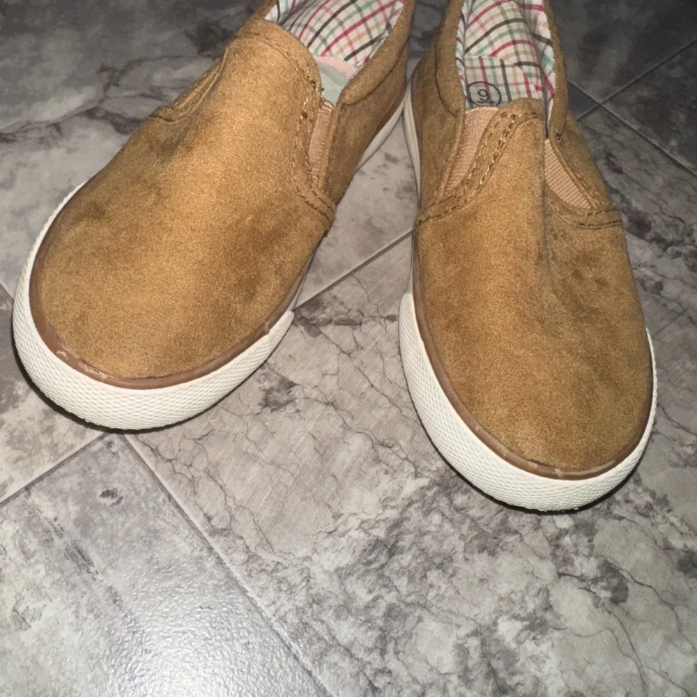 Cat & Jack Keagan Toddler Boys Tan Slip On Sneakers Size 9